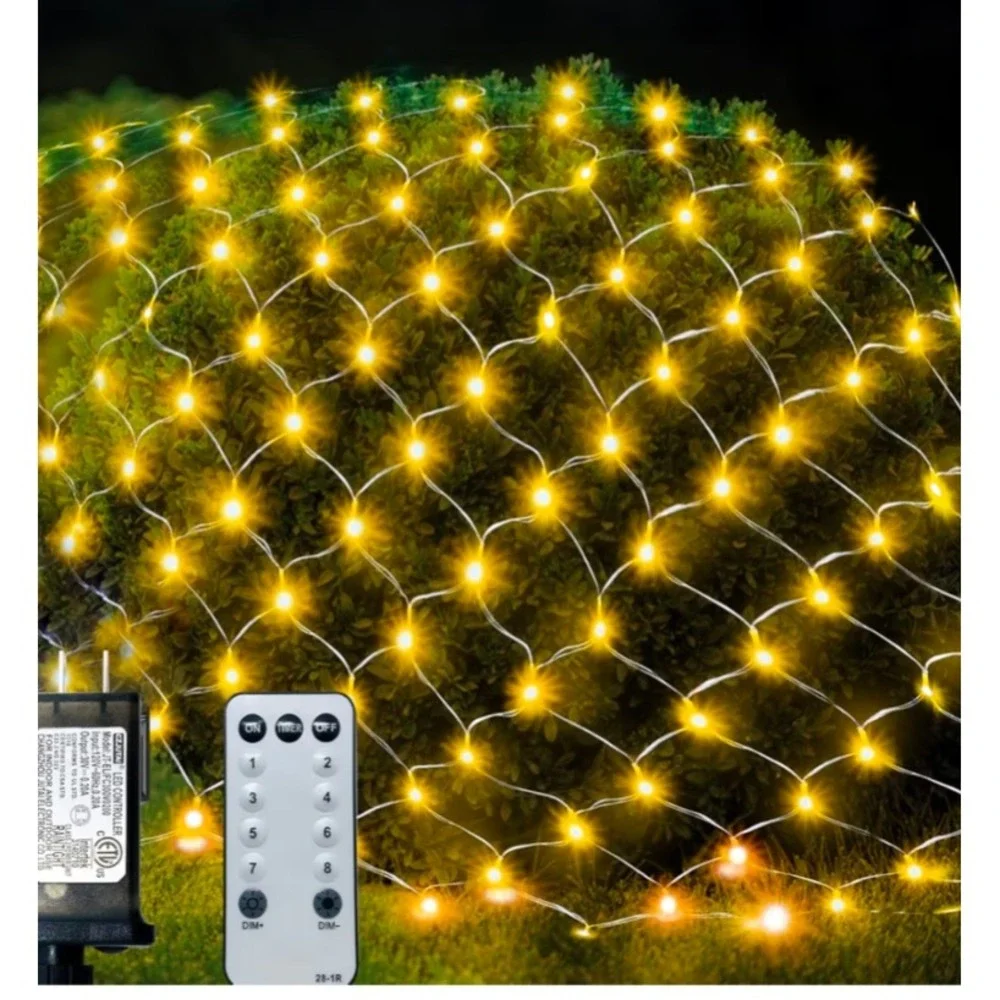 SANKUU 9.8ft 200 LED Net Lights Outdoor Christmas Holiday Garden Bush Warm White